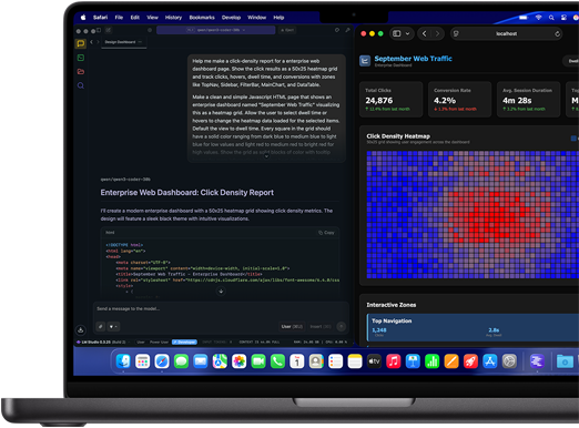 In der LM Studio App läuft ein lokales Large Language Model auf einem 14 Zoll MacBook Pro